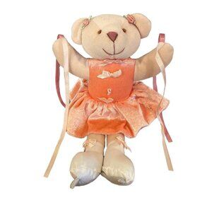 Bear Ice Skater Dasha Designs Plush Ballerina Doll Tutu 13” Toy Pink Tan